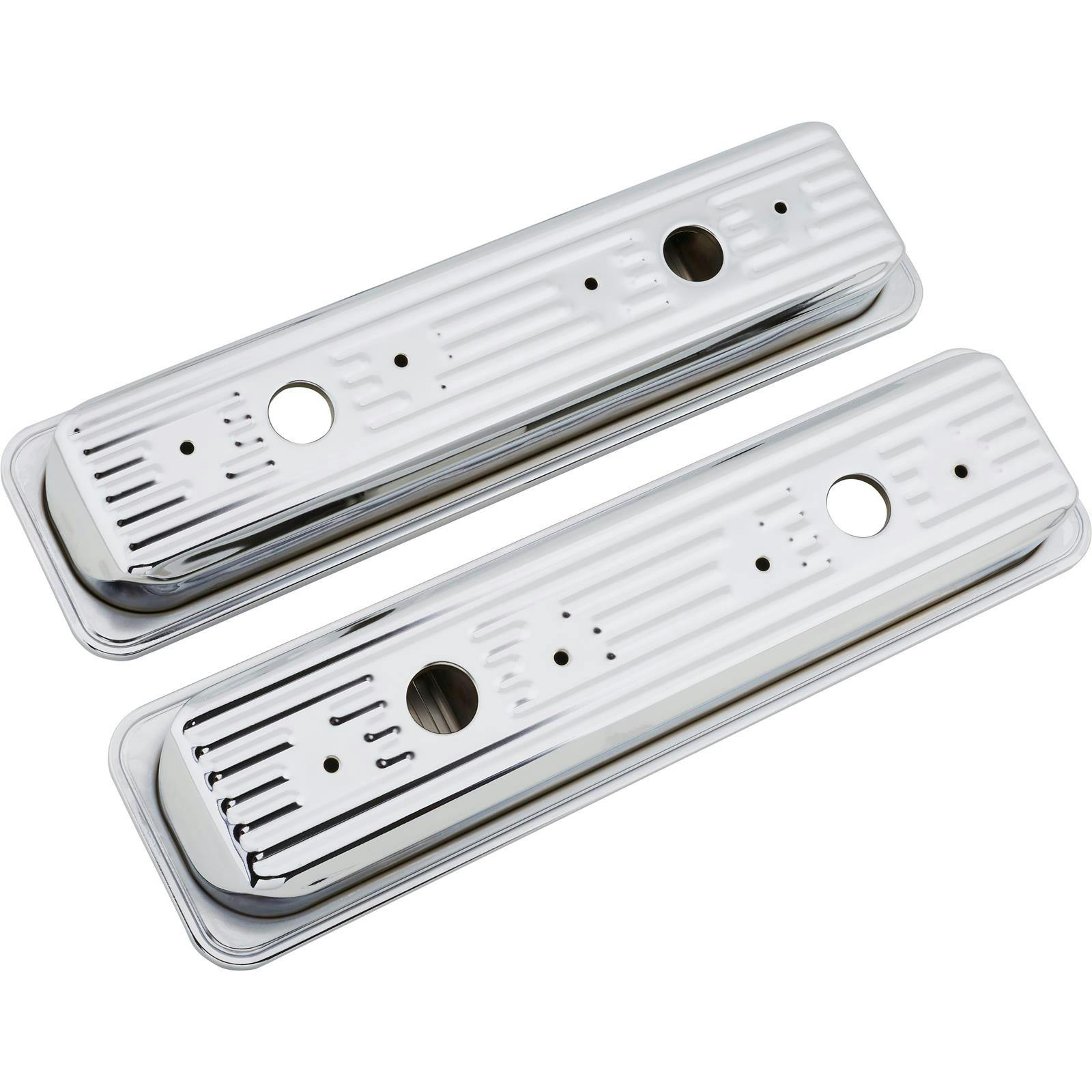 Chrome 1987-Up Small Block Chevy Centerbolt Valve Covers, 2-Hole