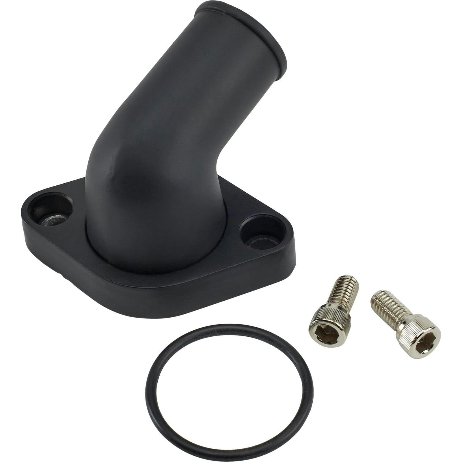 Small/Big Block Chevy Aluminum 15 Degree Swivel Water Neck, Black