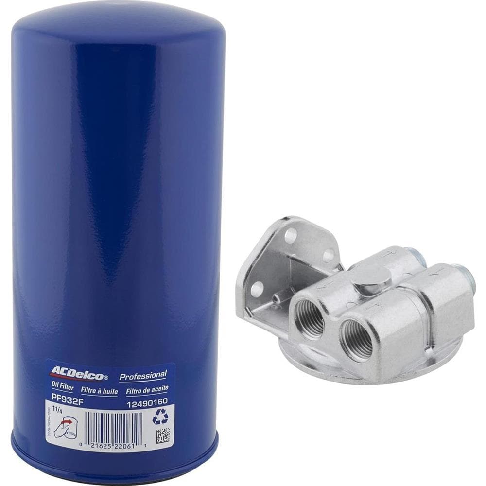 Single Remote Oil Filter Bracket & Chevy Oil Filter, 2 Quart