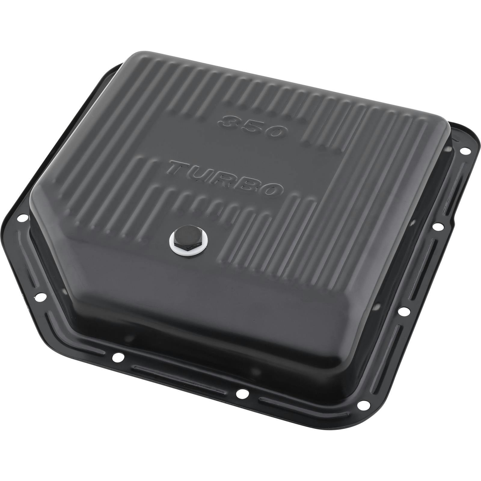 Black Steel GM TH-350 Transmission Pan, 2 Inch Deep