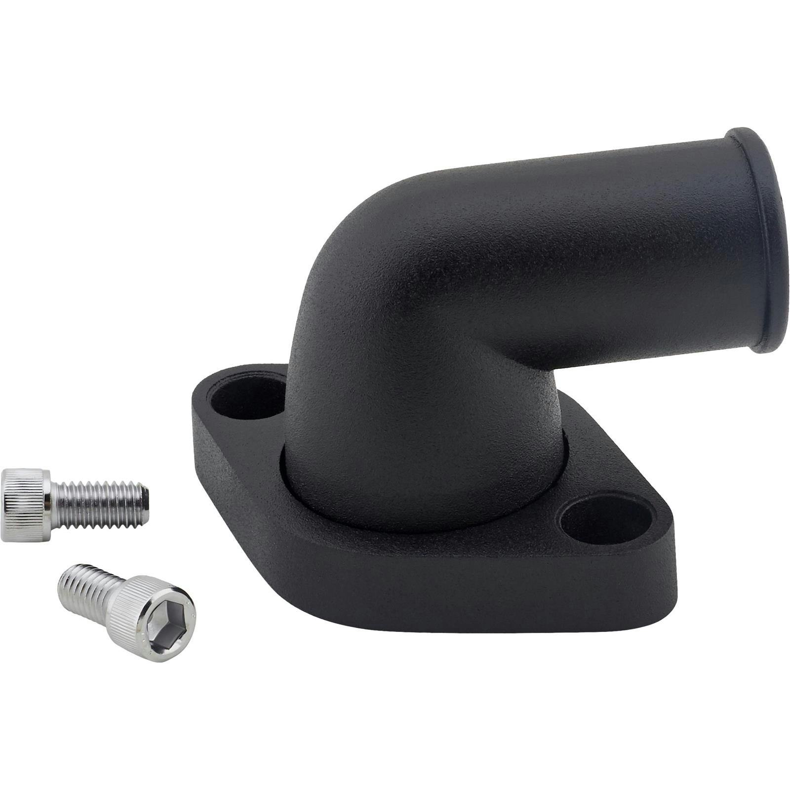 Small/Big Block Chevy 90 Degree Swivel Aluminum Water Neck, Black