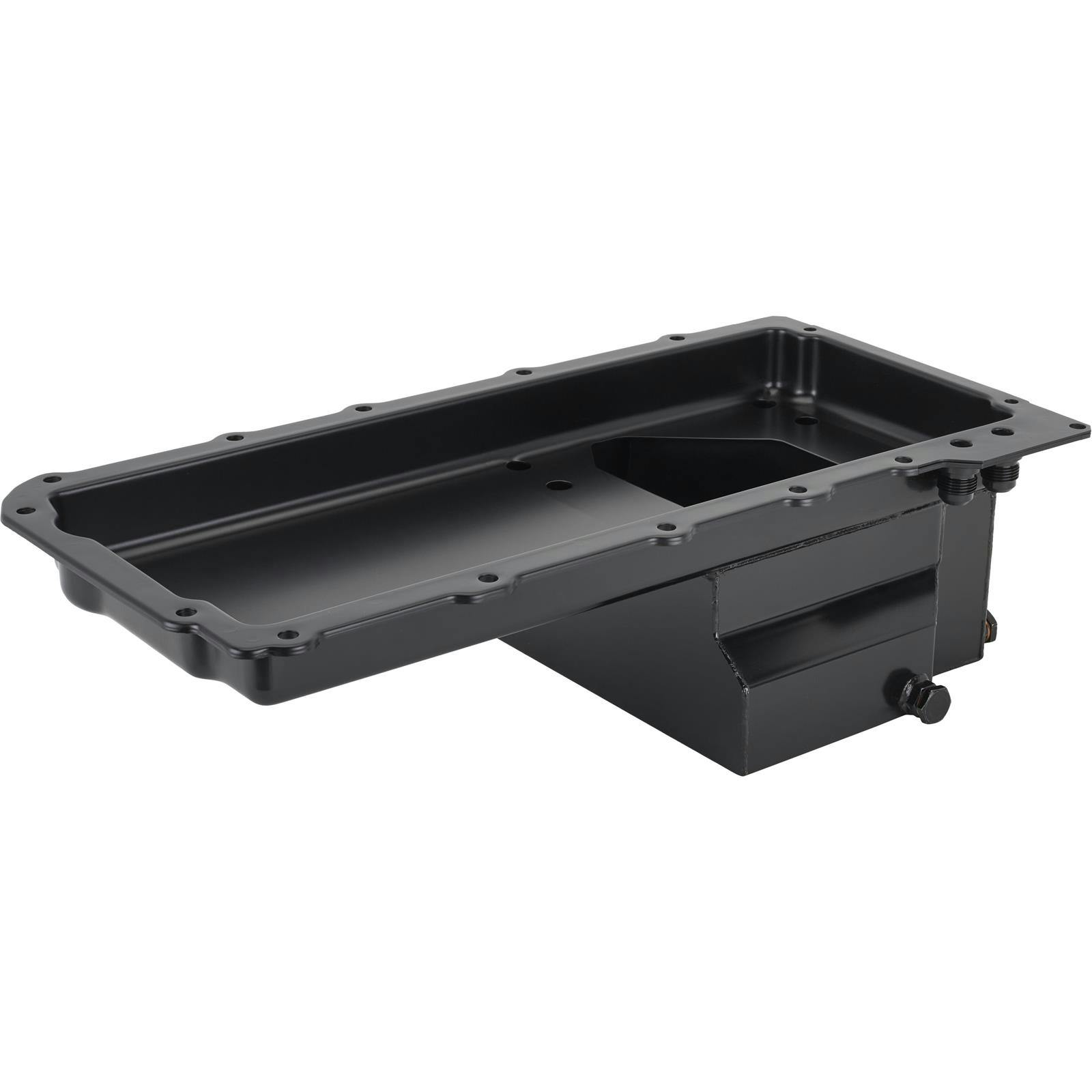 LS Engine Swap Conversion Low Profile Oil Pan, Black, 10 AN