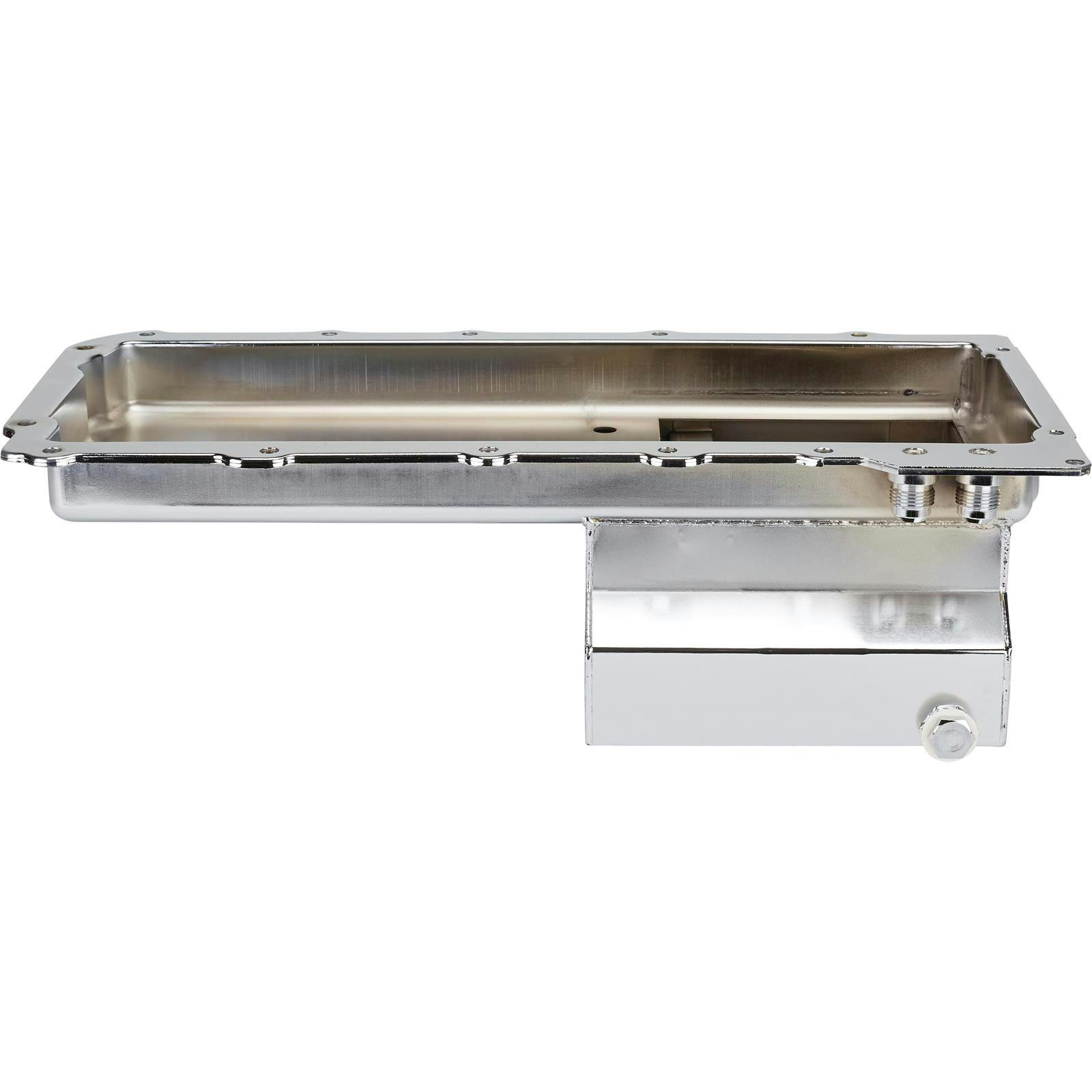 LS Engine Swap Conversion Low Profile Oil Pan, Chrome, 10 AN