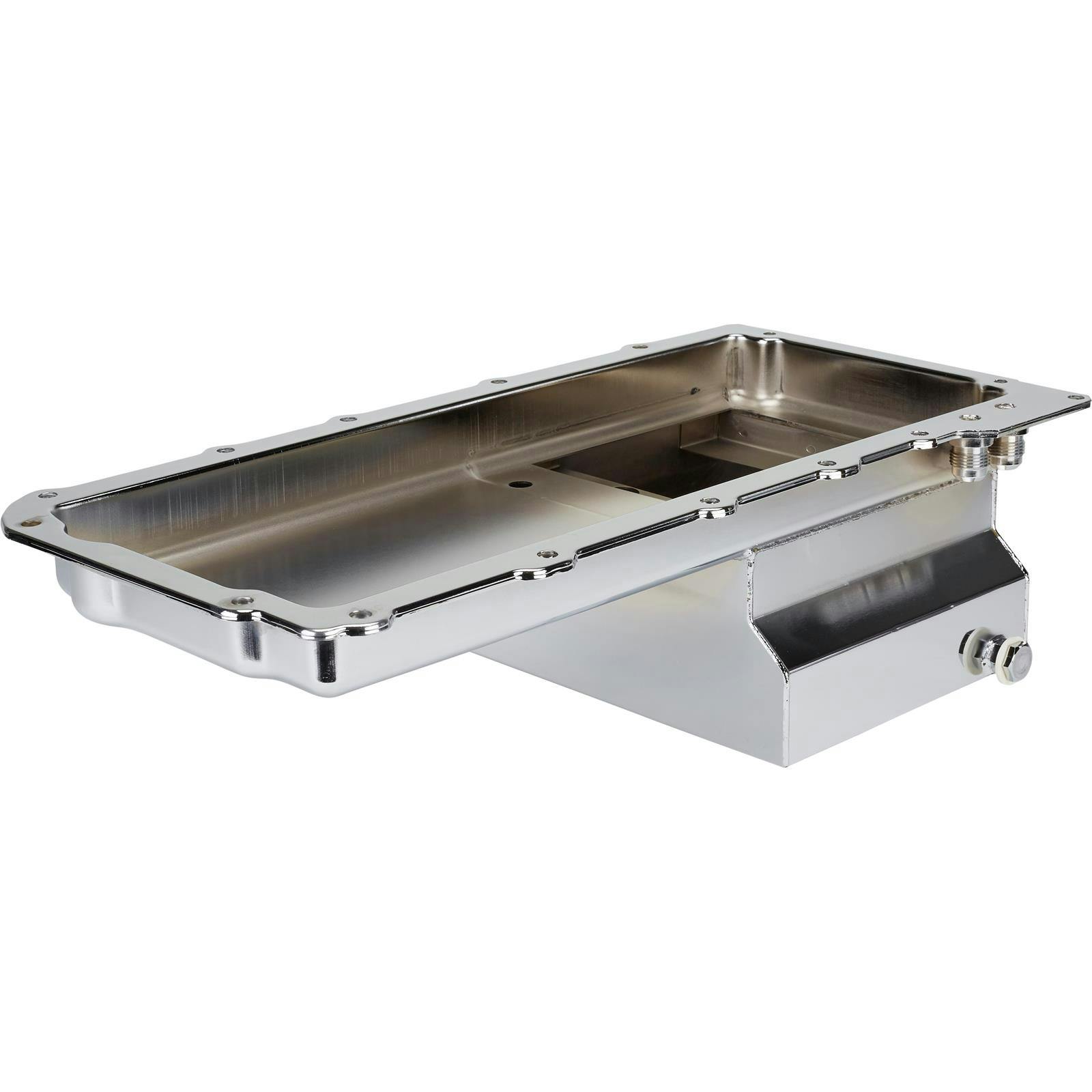 LS Engine Swap Conversion Low Profile Oil Pan, Chrome, 10 AN