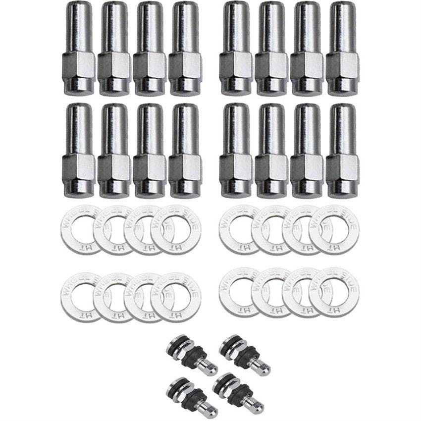 Rodlite Wheel Lug Nuts, 1/2 Inch and Bolt-In Metal Valve Stems
