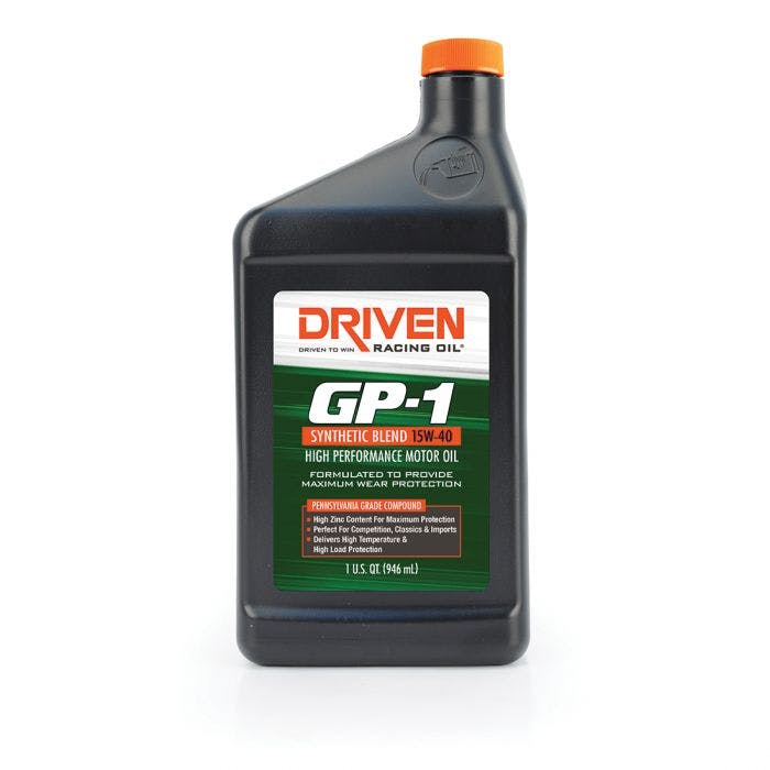 Driven Racing Oil 19406 GP-1 Synthetic Blend 15W40 Oil, 1 Quart