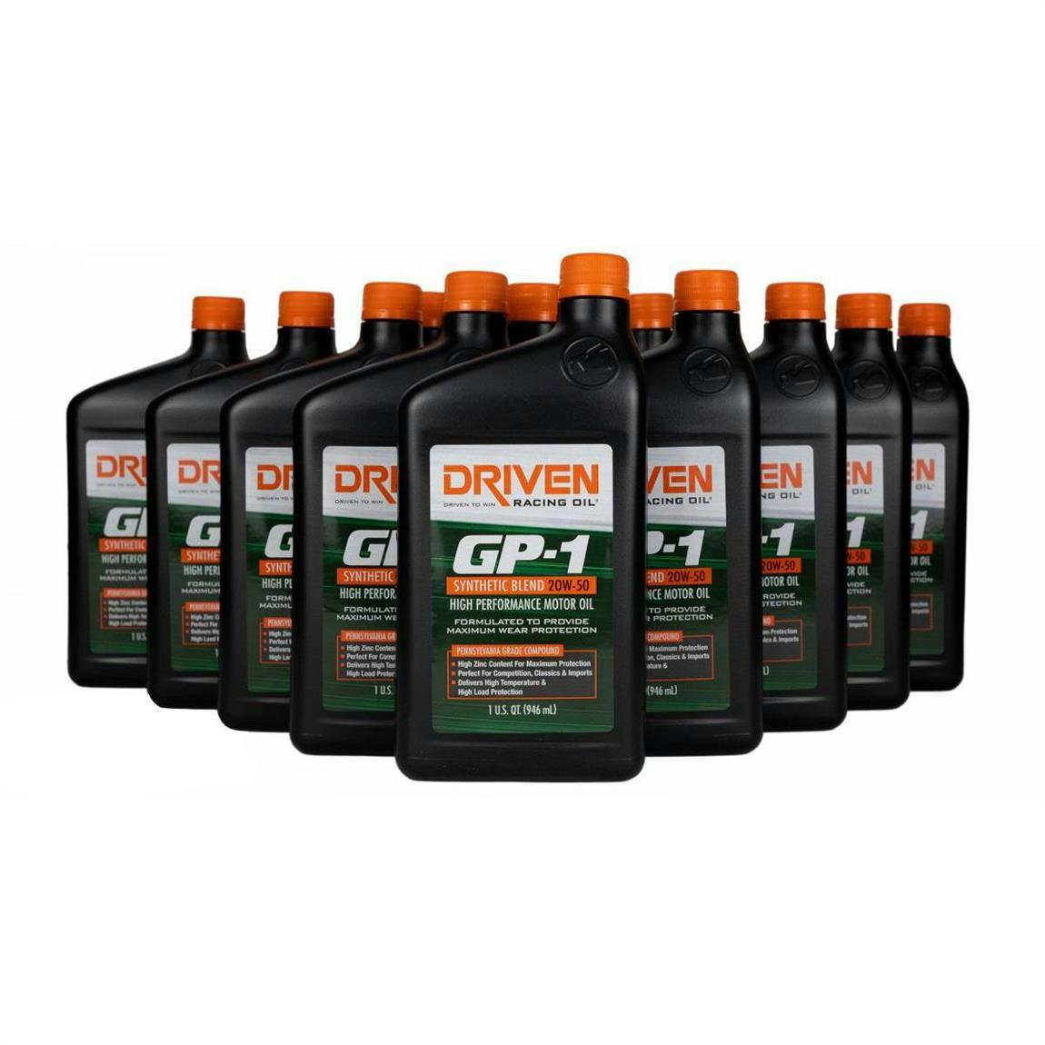 Driven Racing Oil 19506 GP-1 Synthetic Blend 20W50 Oil, 12 Quarts