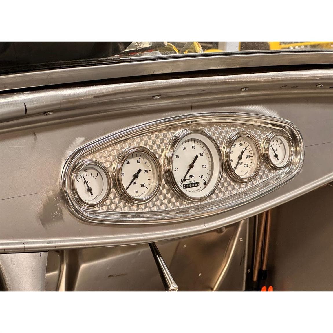 Johnson's Hot Rod Shop 201-002 Dash Insert, Engine Turn Inlay