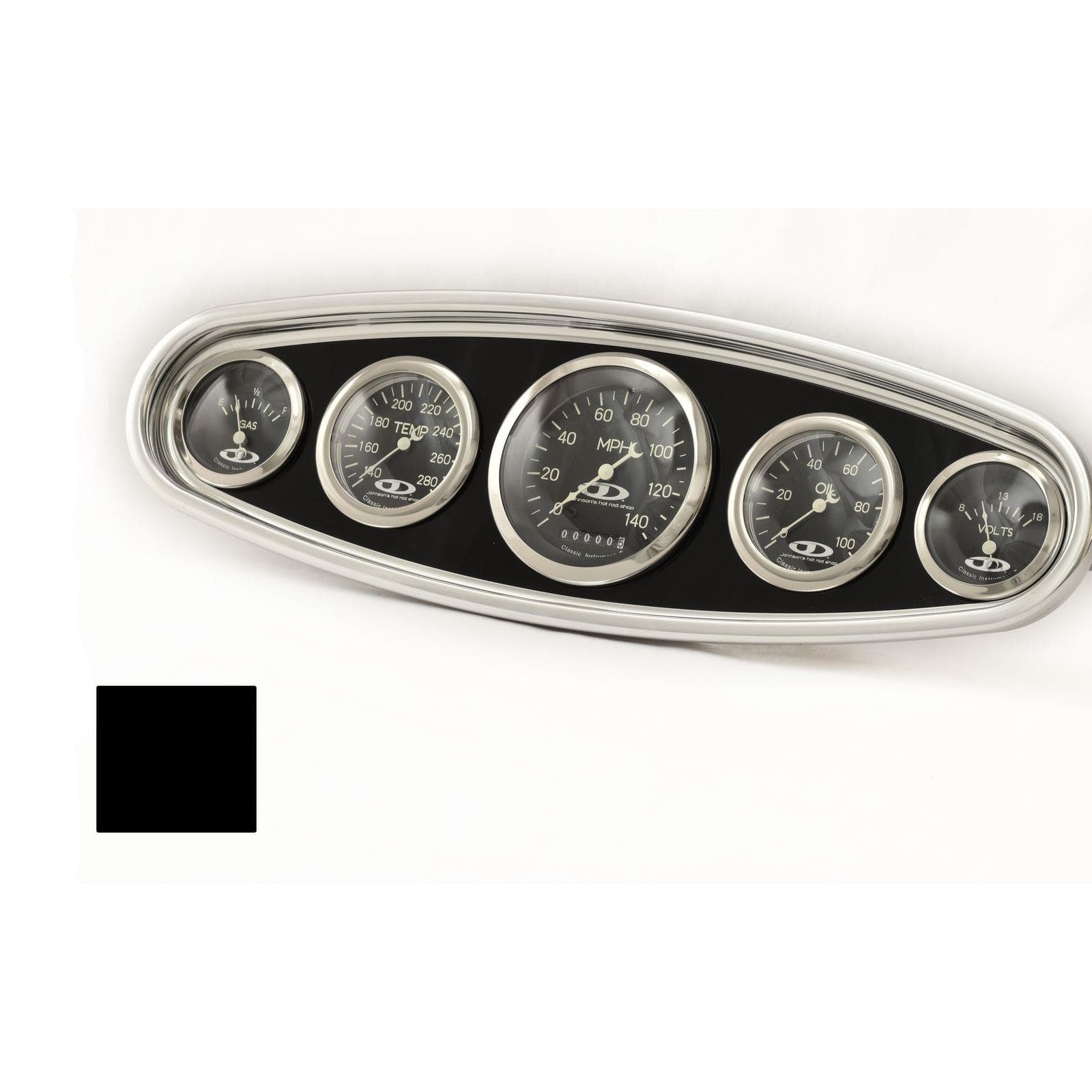 Johnson's Hot Rod Shop 201-003 Dash Insert, Black Inlay