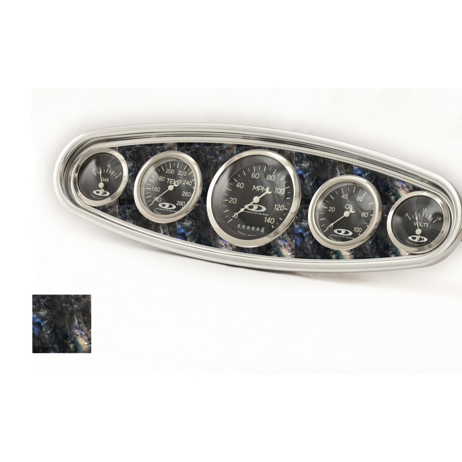 Johnson's Hot Rod Shop 201-004 Dash Insert, Abalone Inlay