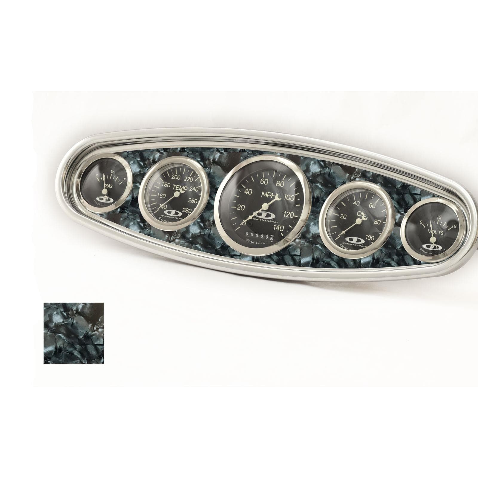 Johnson's Hot Rod Shop 201-005 Dash Insert, Black Pearl Inlay