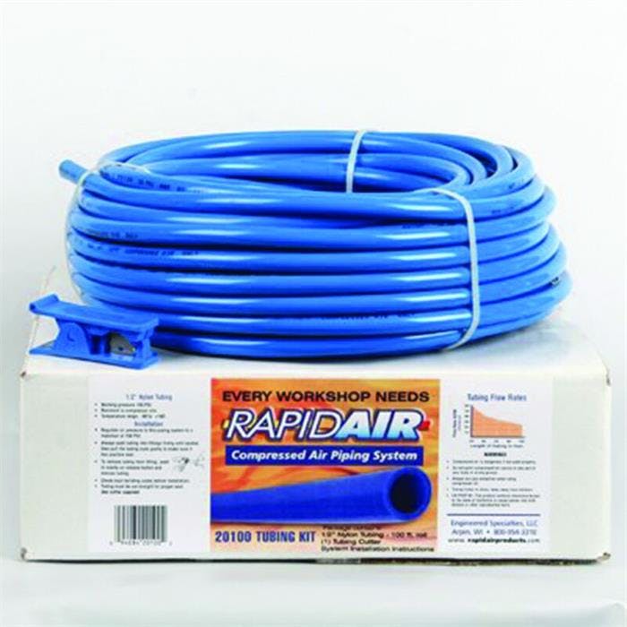 RapidAir 20100 Compressed Air Tubing, Nylon, 100 Feet, 1/2 Inch