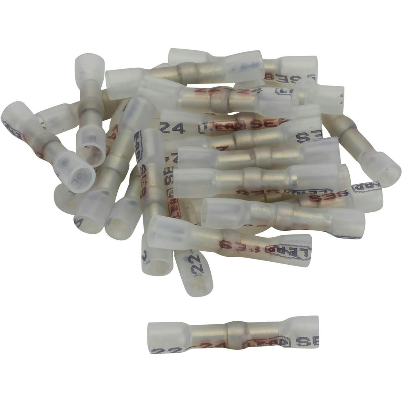 Pico 2248GT Seamless Butt Connector, Clear 24-22 AWG, 25 Pc