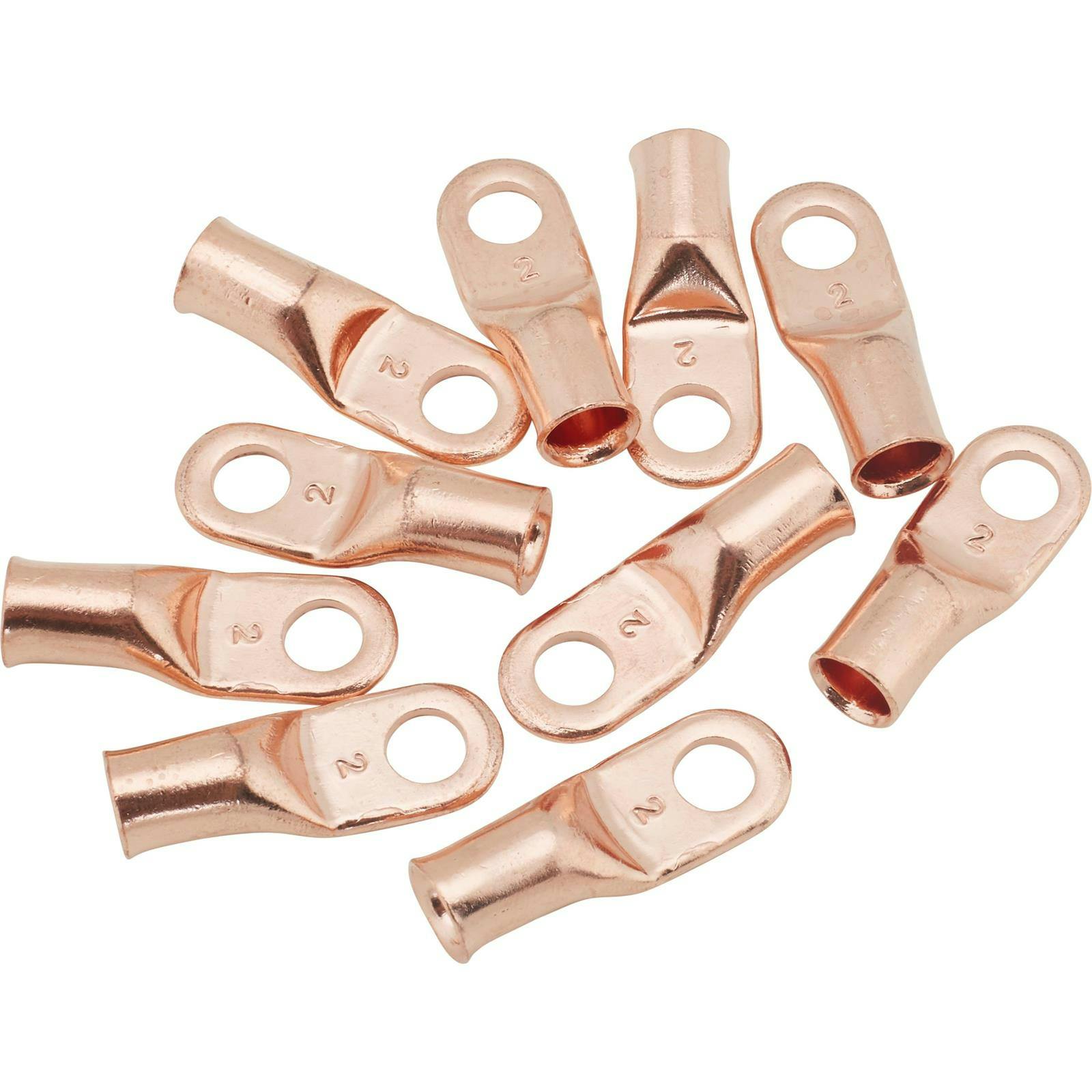 Copper Battery Cable Ends, 2 Gauge, 5/16 Inch Hole