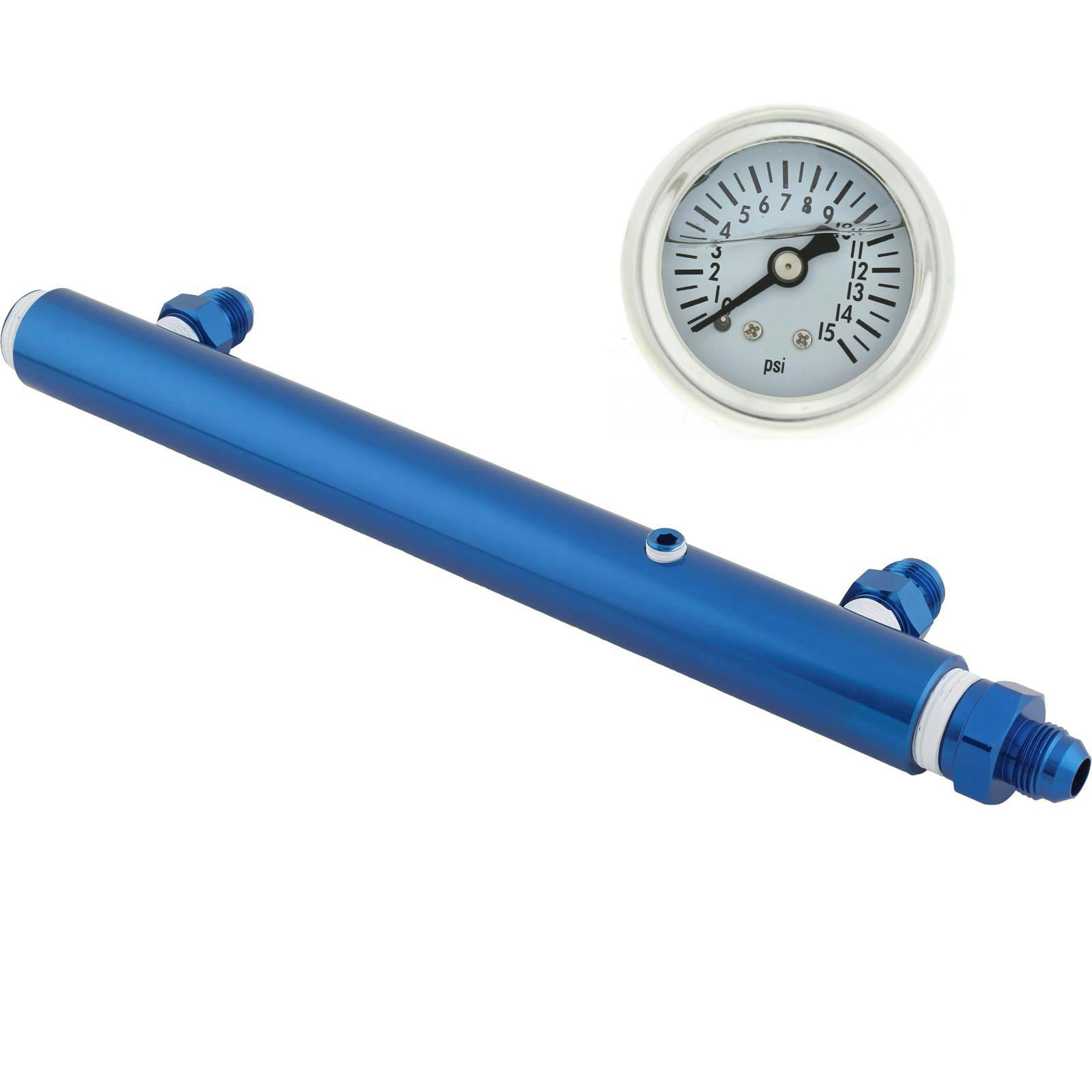 Aluminum Fuel Log, Holley and Liquid Filled Fuel Pressure Gauge