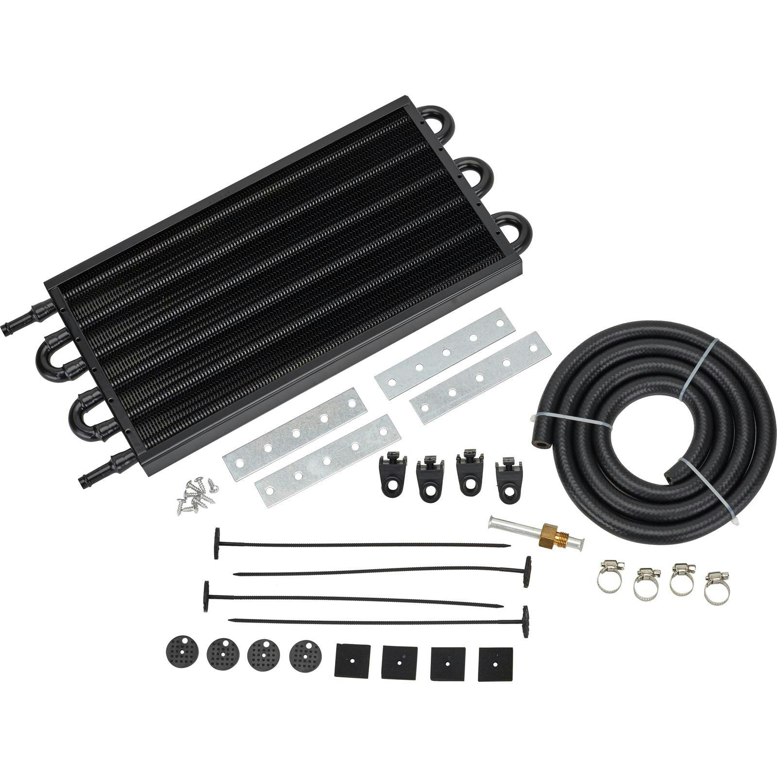 Heavy Duty Aluminum Transmission Cooler, Powder Coated Black