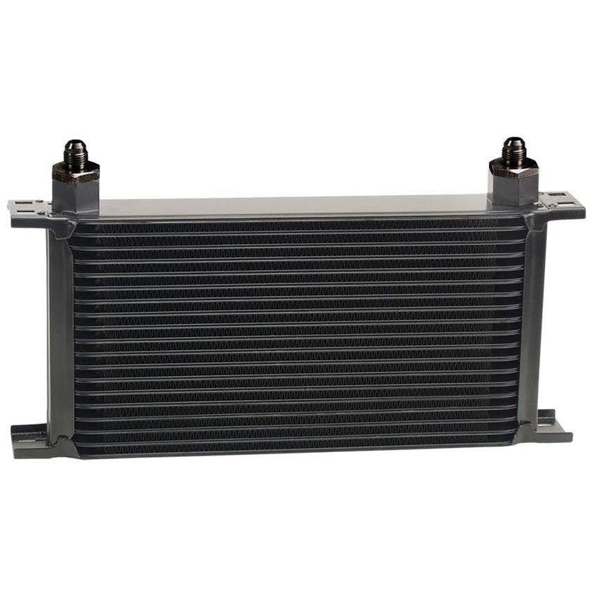 Derale 51986 Stack Plate Cooler, 19 Row, -6AN, 90 Degree Swivel