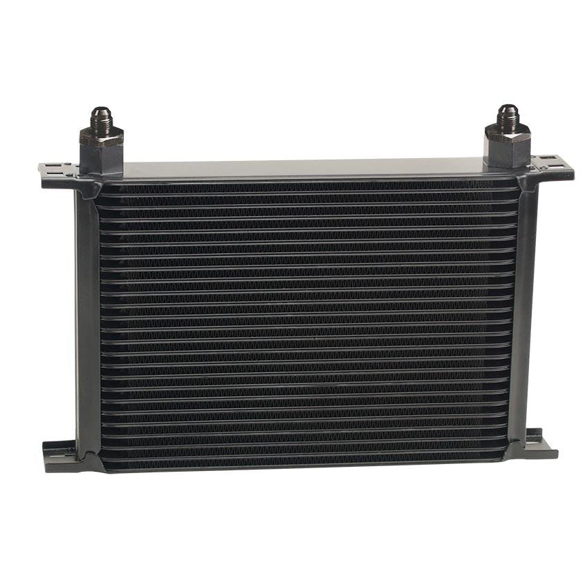 Derale 52586 Stack Plate Cooler, 25 Row, -6AN, 90 Degree Swivel