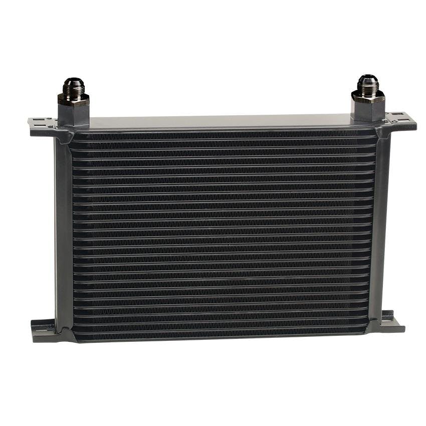 Derale 52588 Stack Plate Cooler, 25 Row, -8AN, 90 Degree Swivel