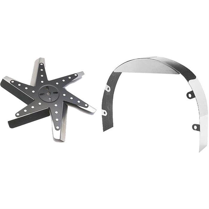 Performance Stainless Steel Flex Fan W/ Chrome Shroud, 3 In. Wide