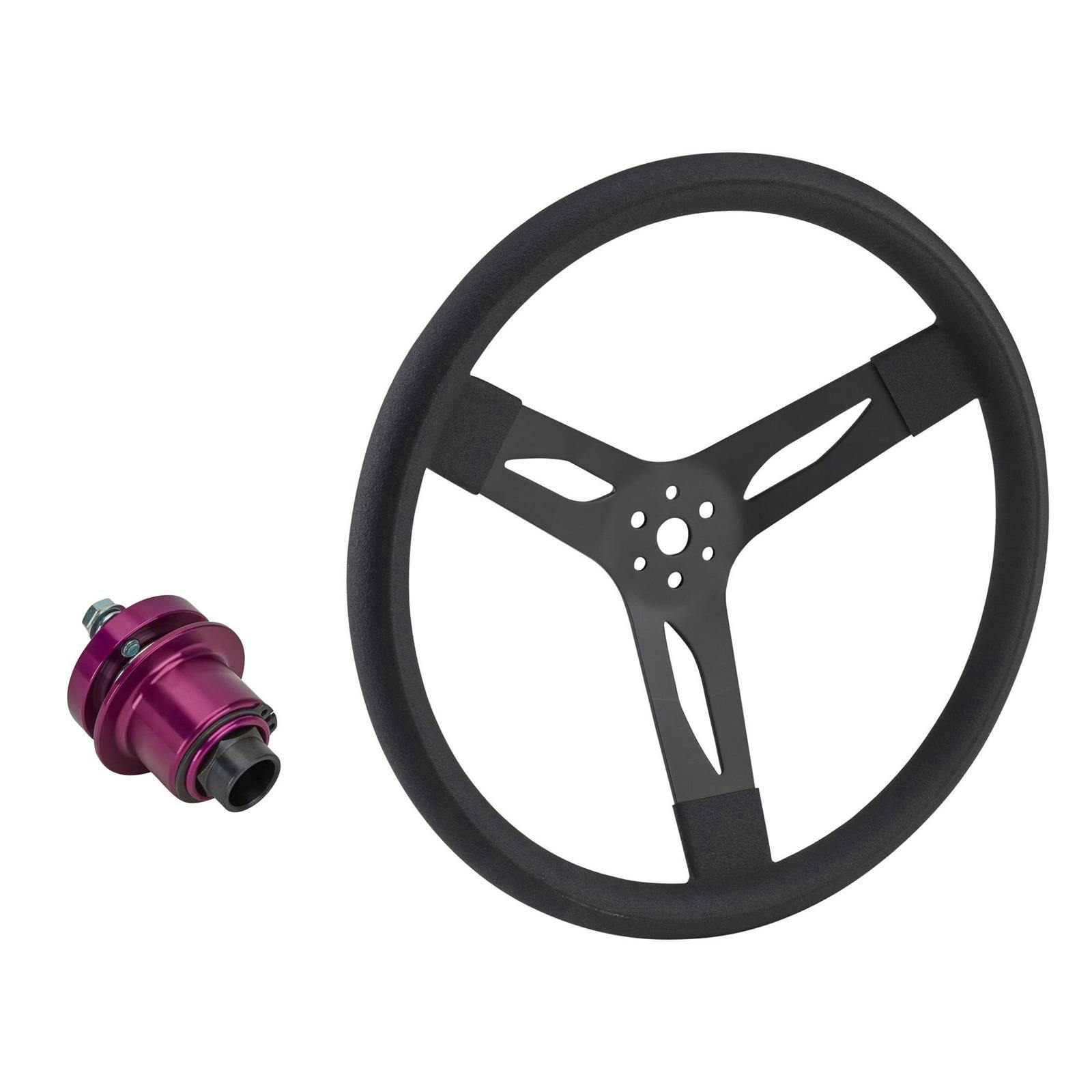 15 Inch Steel Dish Steering Wheel and Aluminum Quick Release Hub