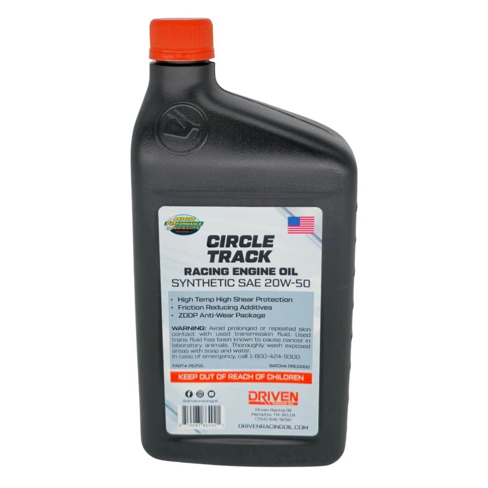 Driven Racing Oil 26256 Circle Track Synthetic Oil 20W50, 1 Quart
