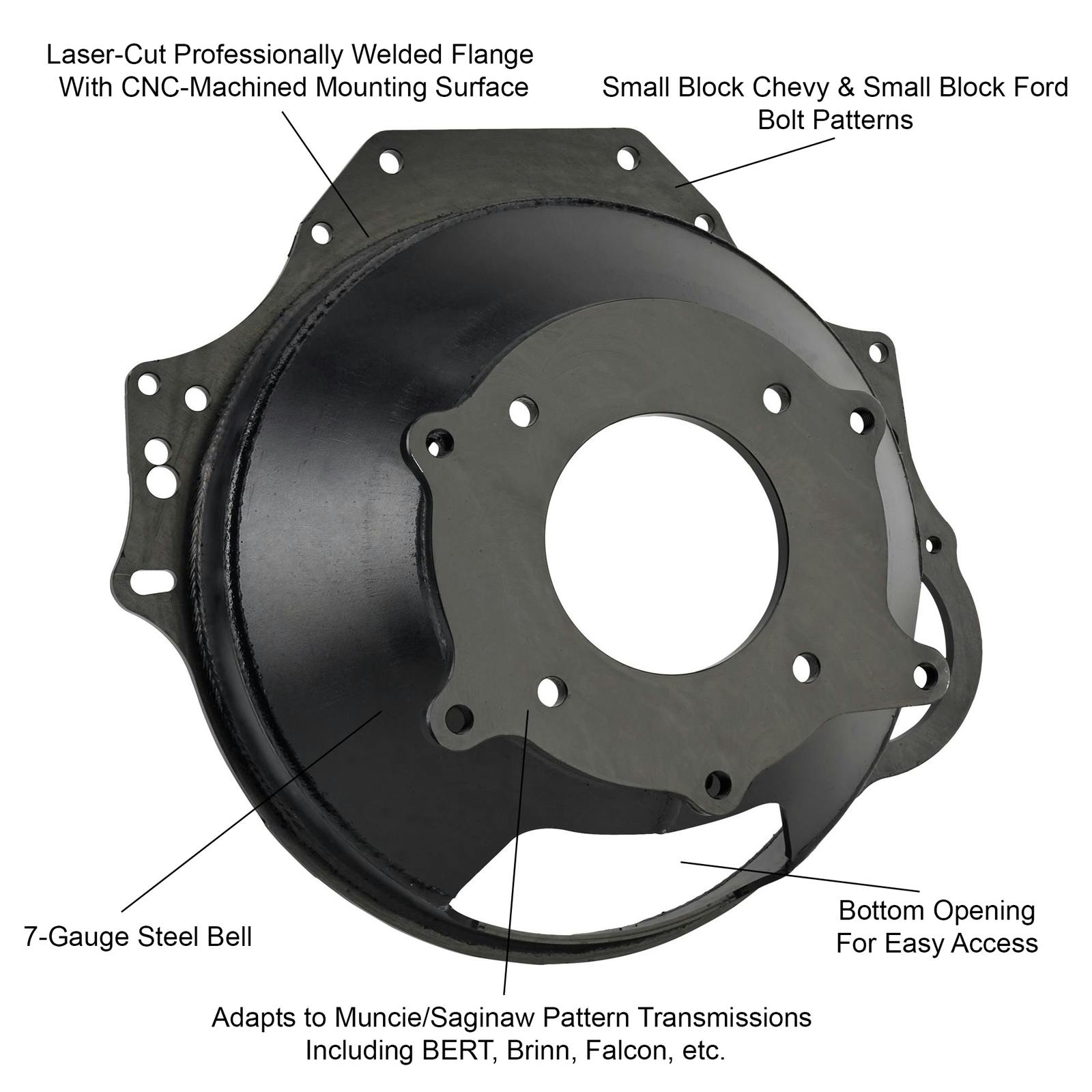 Small Block Chevy/Ford Steel Bellhousing, Wissota Approved