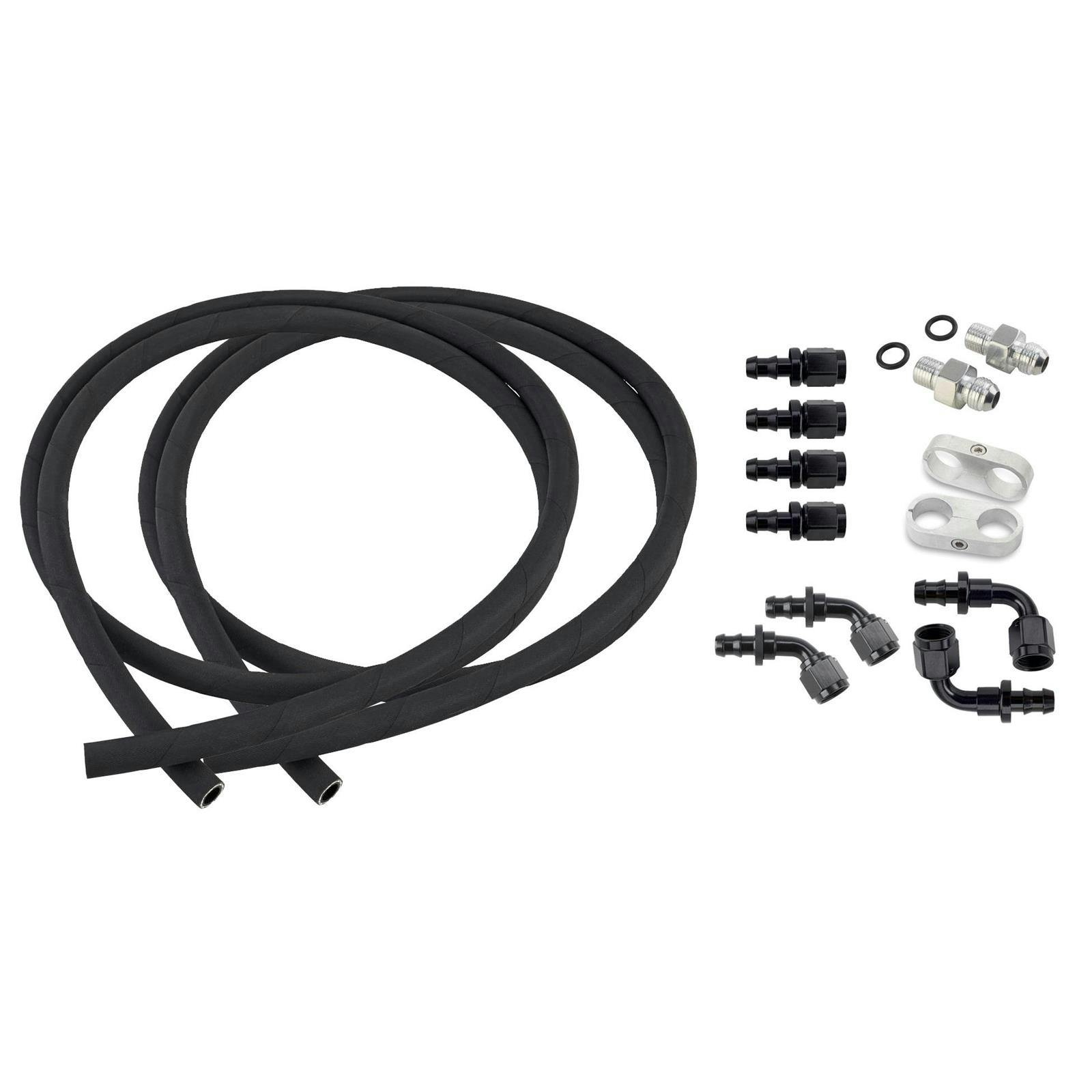 Trans Oil Cooler Line Install Kit, -6AN to 1/4 Inch, 12 ft. Hose