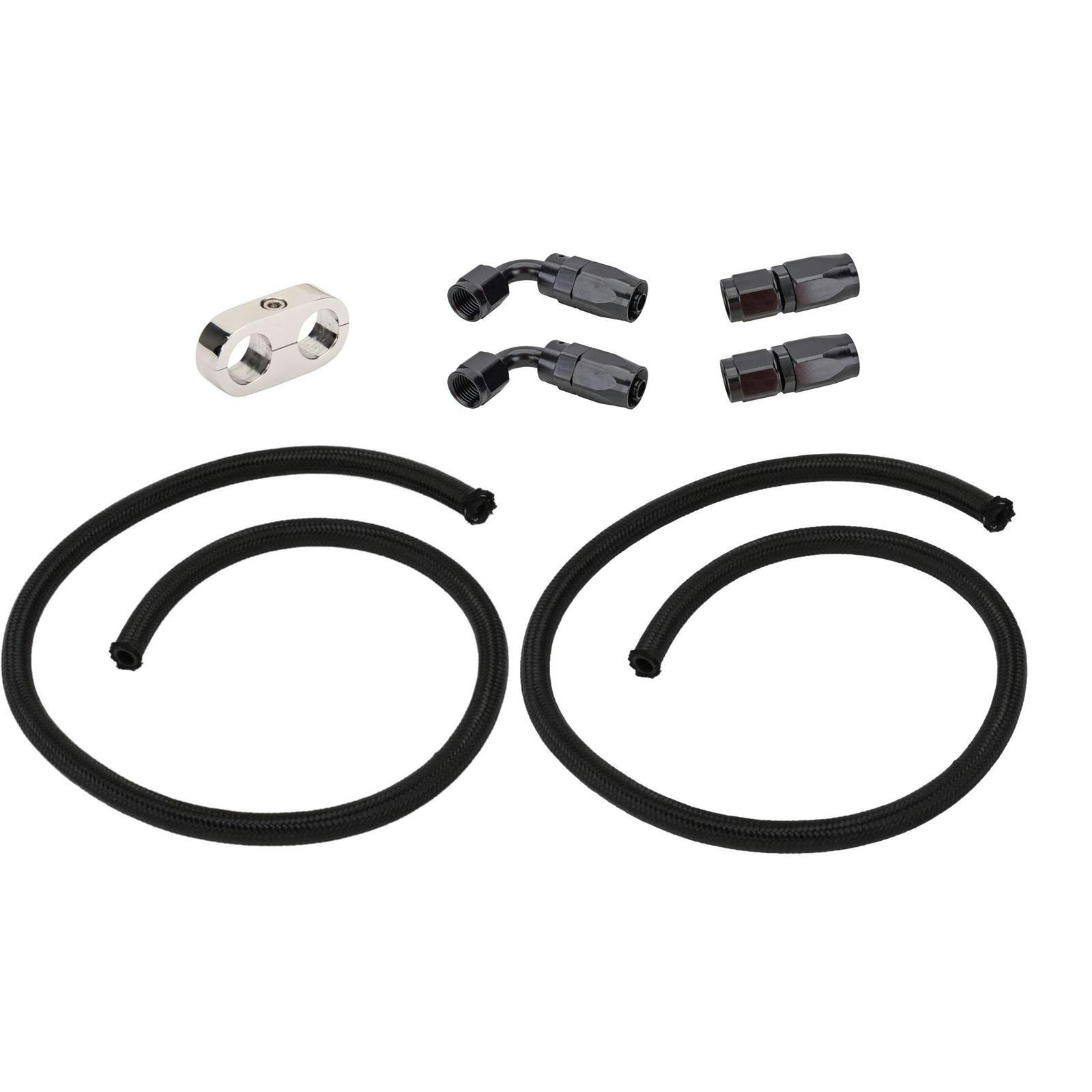 Black Nylon/Rubber -6AN Trans Oil Cooler Lines, 12 ft. Hose