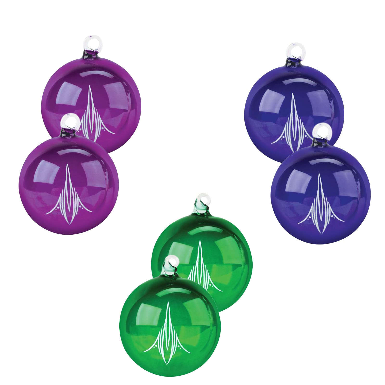Speedway Motors Pinstriped Glass Christmas Ornament Gift Set