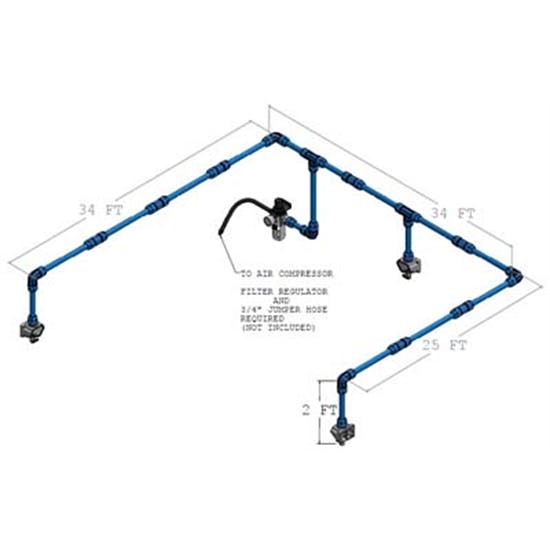 Pneumatic Air Rivet Gun Tool & 3/4 Inch Fast Pipe Kit
