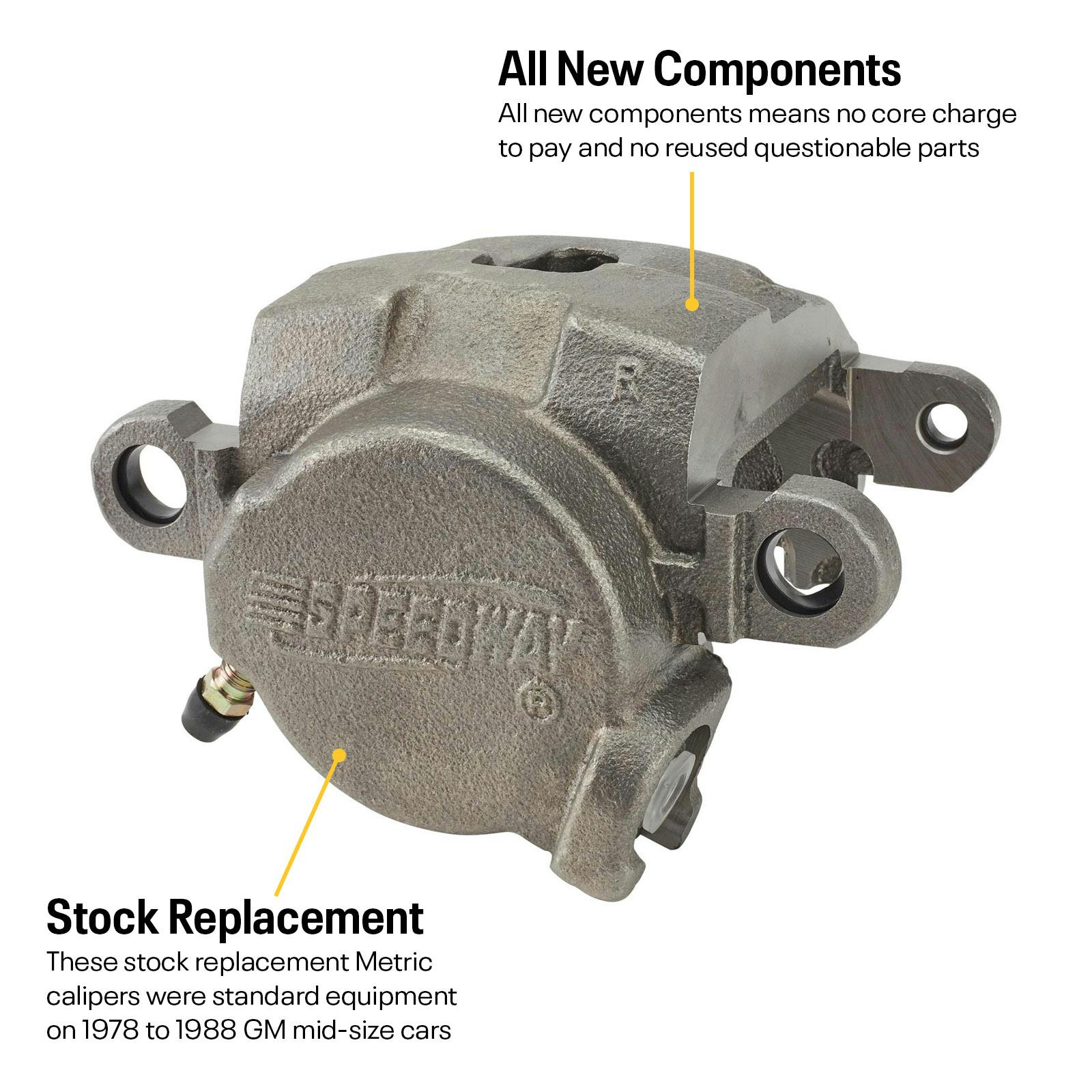 1978-88 GM Metric G-Body Brake Calipers, IMCA Approved, 7/16-20