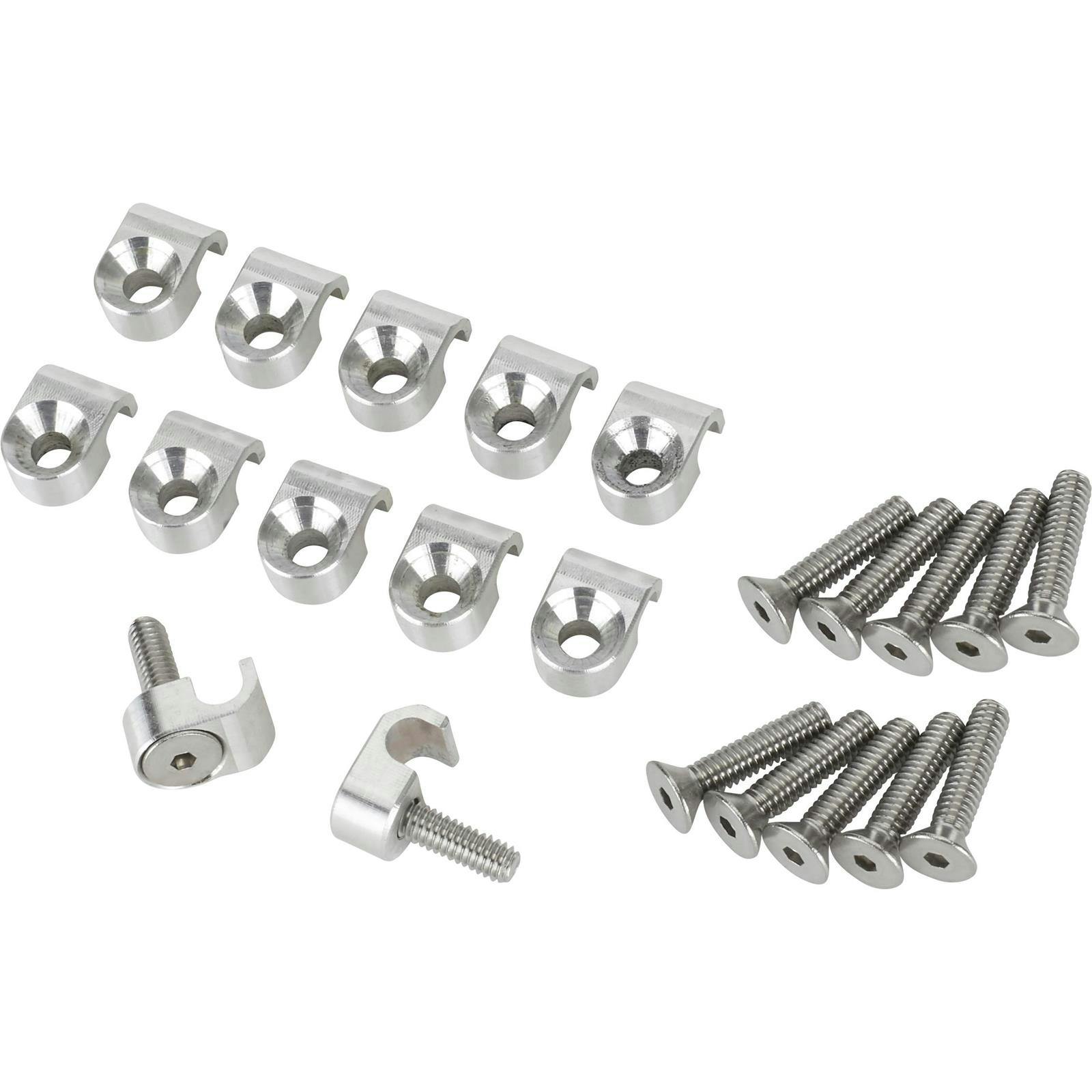 3/16 Inch Billet Aluminum Brake Line Clamps, Set Of 12