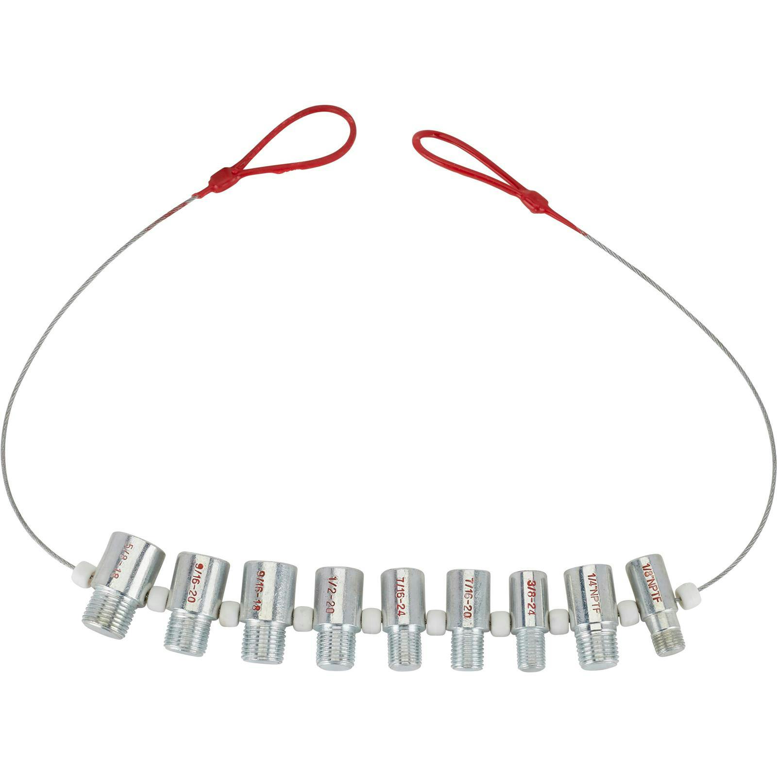 Brake Line Fitting Sizing Gauge Set, SAE/Inch Threads, UNF