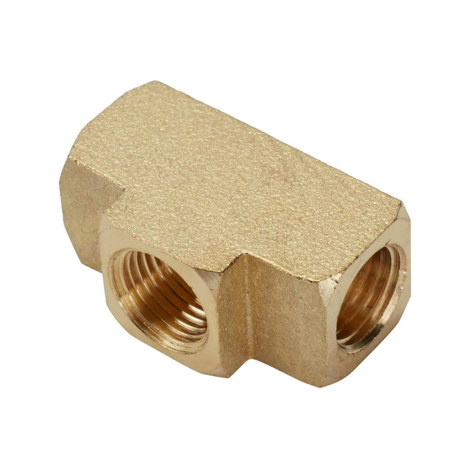 3/8 In-24 IFF Each End, 1/8 In NPT Female Center, Brass Adapter Tee