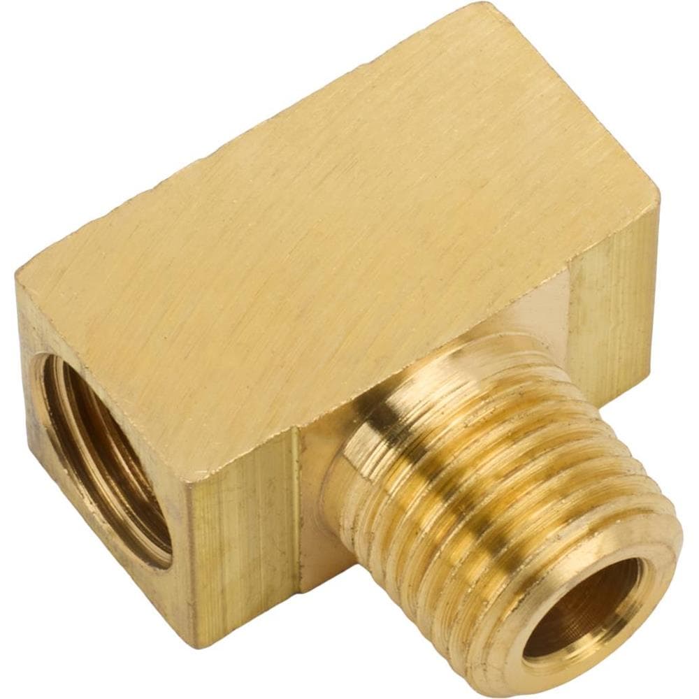 3/8 Inch-24 IFF Each End, 1/8 Inch NPT Male Center, Adapter Tee