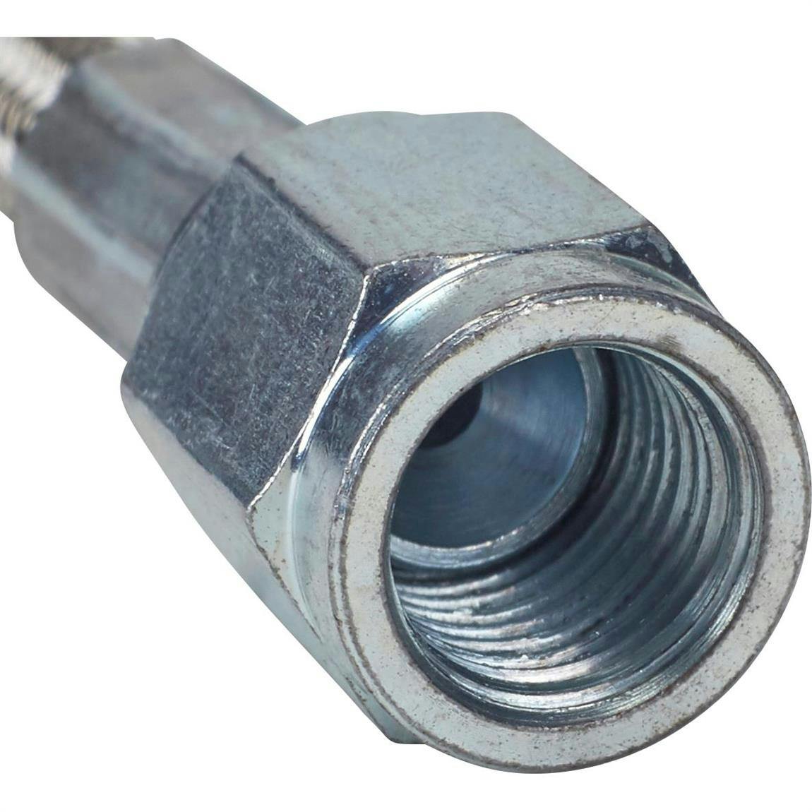 18" Braided Stainless Steel AN Brake Line - Straight Fittings