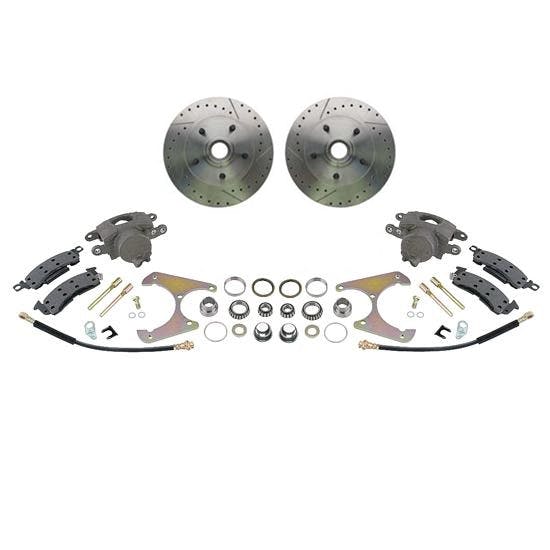 1937-48 Ford Disc Brake Kit, 5 on 4-3/4, Big GM Caliper, Drilled