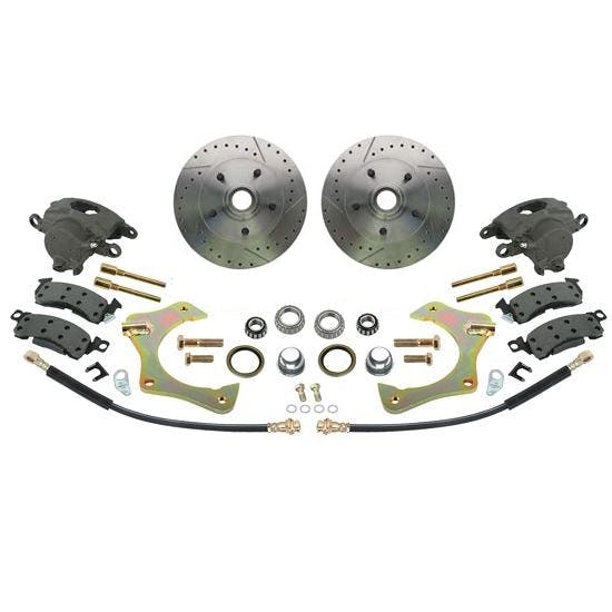 Mustang II Complete 11 In Front Disc Brake Kit, Drilled/Slotted
