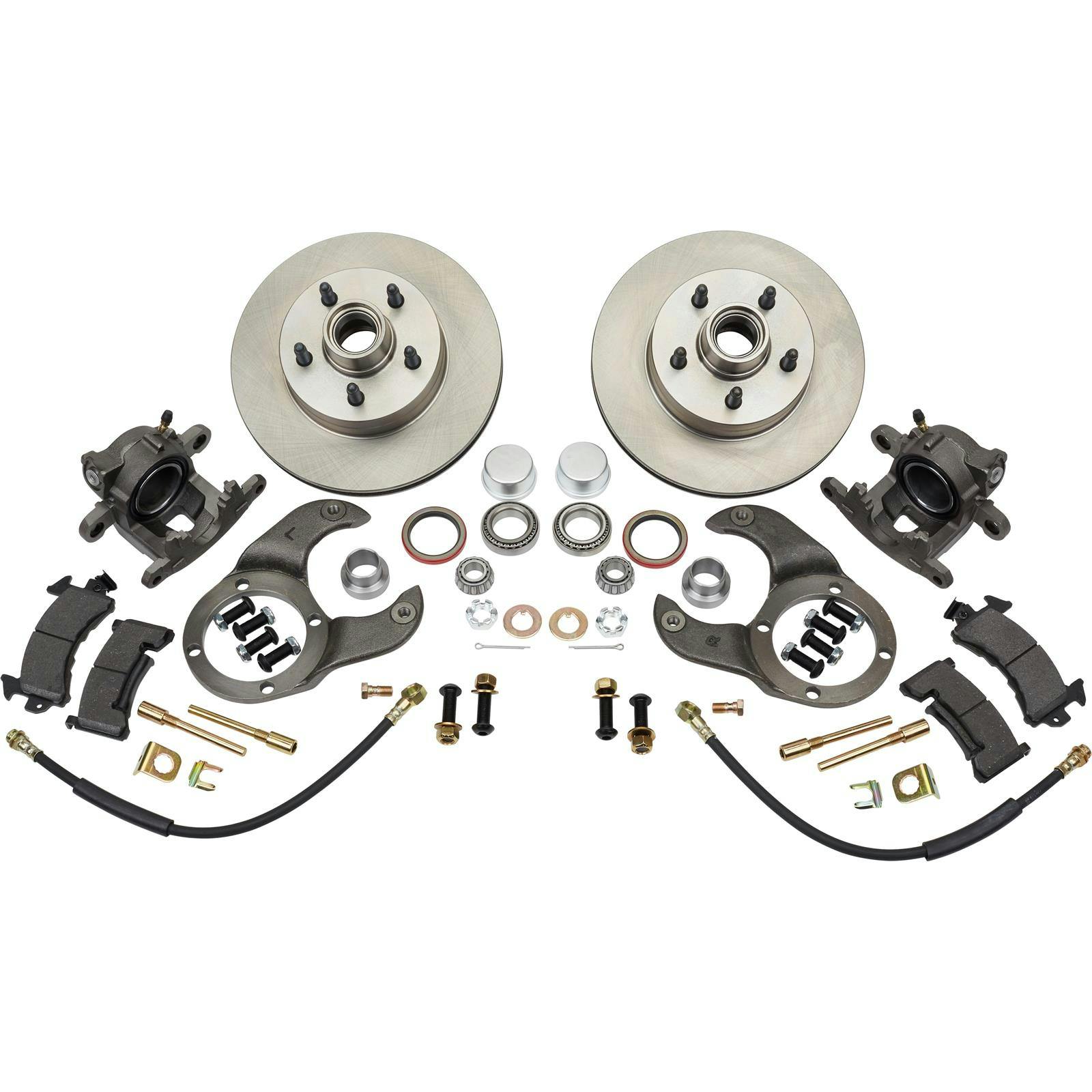 1937-48 Ford Spindle Disc Brake Kit, 5 on 4-1/2, Metric Caliper