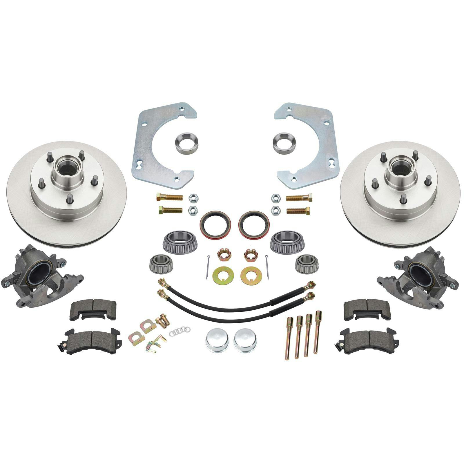 Front Disc Brake Kit, GM Mid-size to 1949-54 Chevy Spindle, 5 on 4-3/4