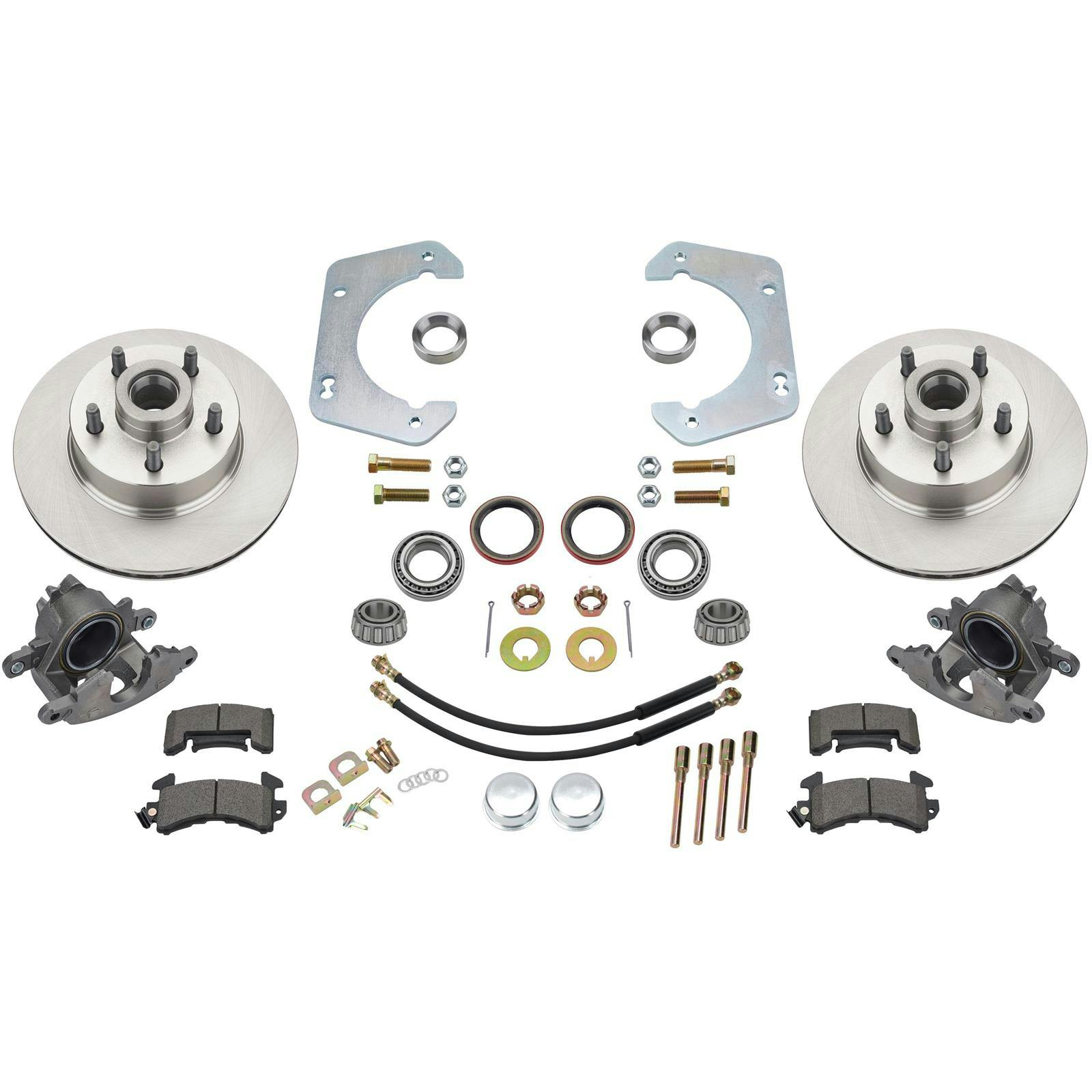Front Disc Brake Kit, GM Mid-size to 1949-54 Chevy Spindle, 5 on 4-1/2