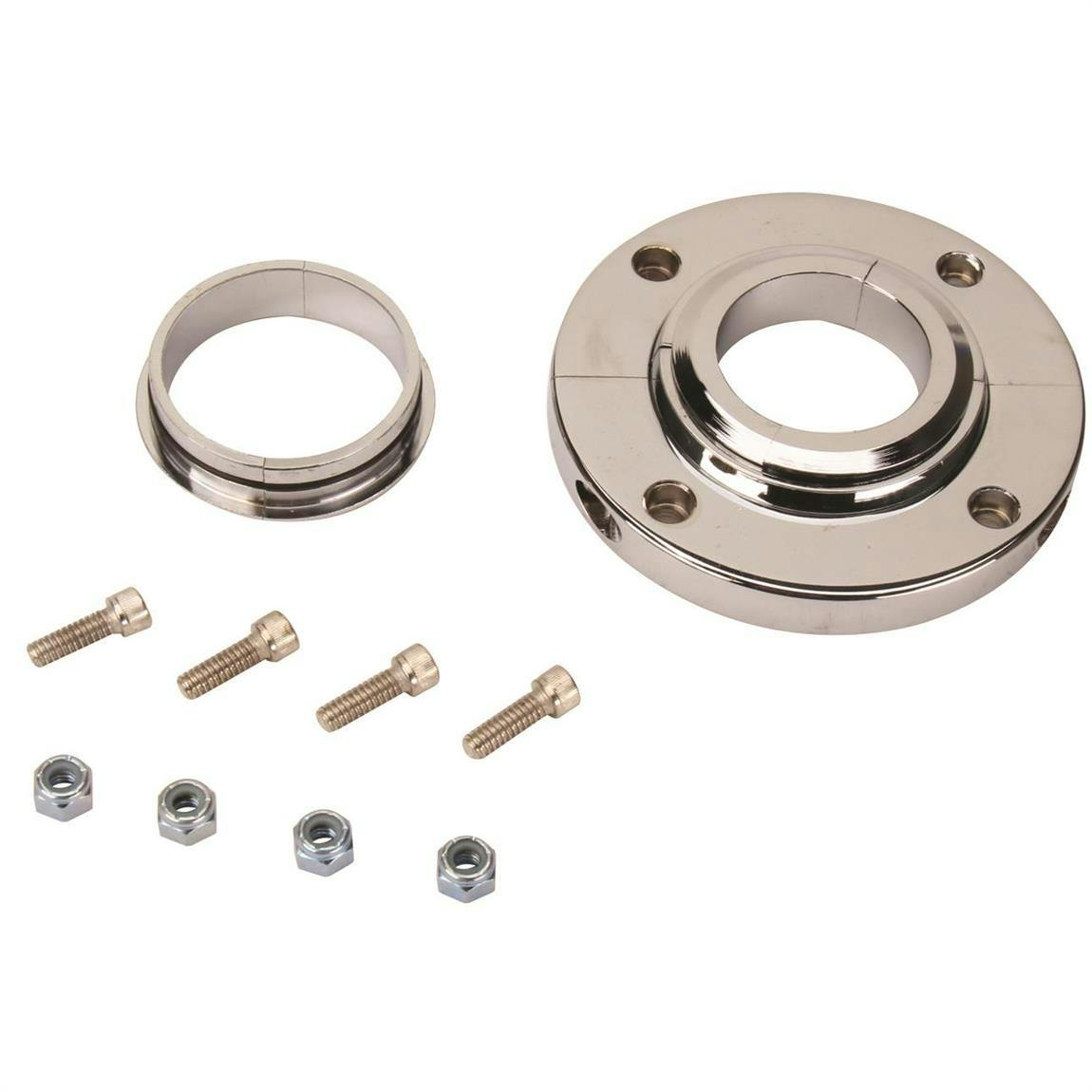 Universal Steering Column Floor Mount Plate, Chrome
