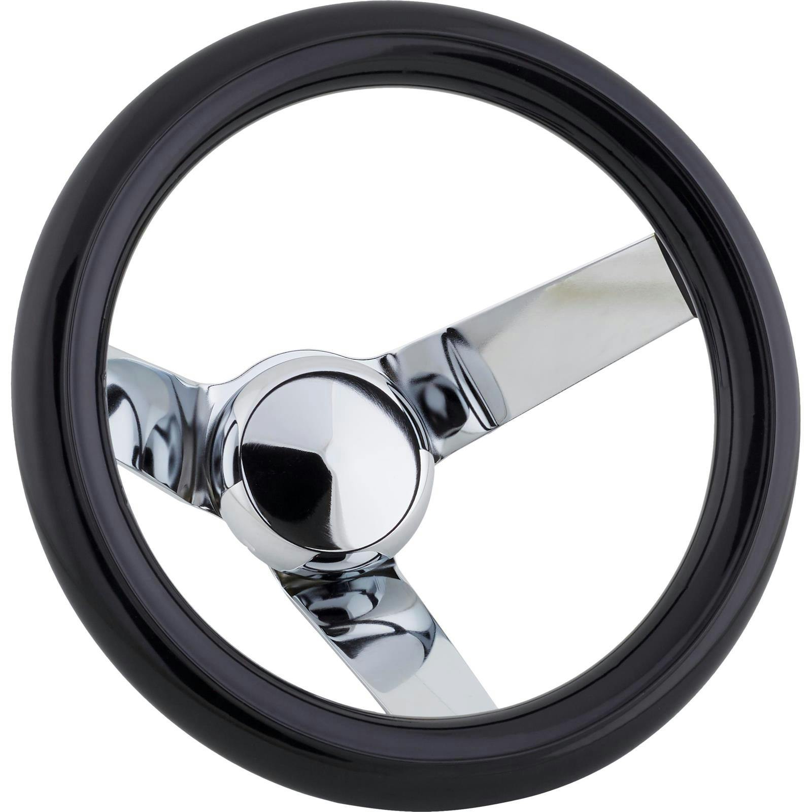 Speedway Classic Solid Spoke 9-3/4 In Black Steering Wheel - No Holes