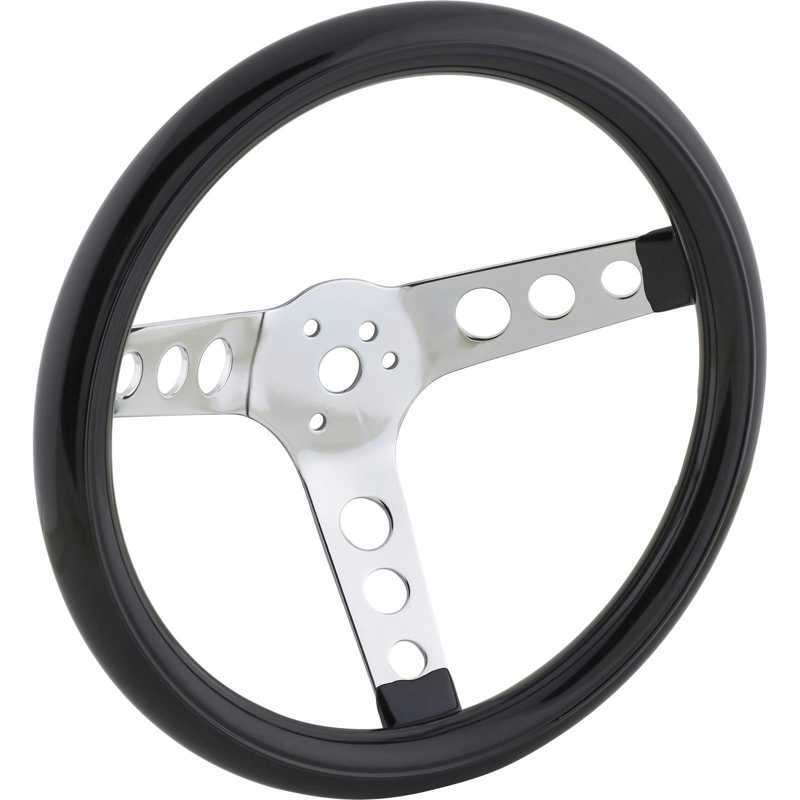 Speedway Classic 12 Inch Black Steering Wheel w/ Holes