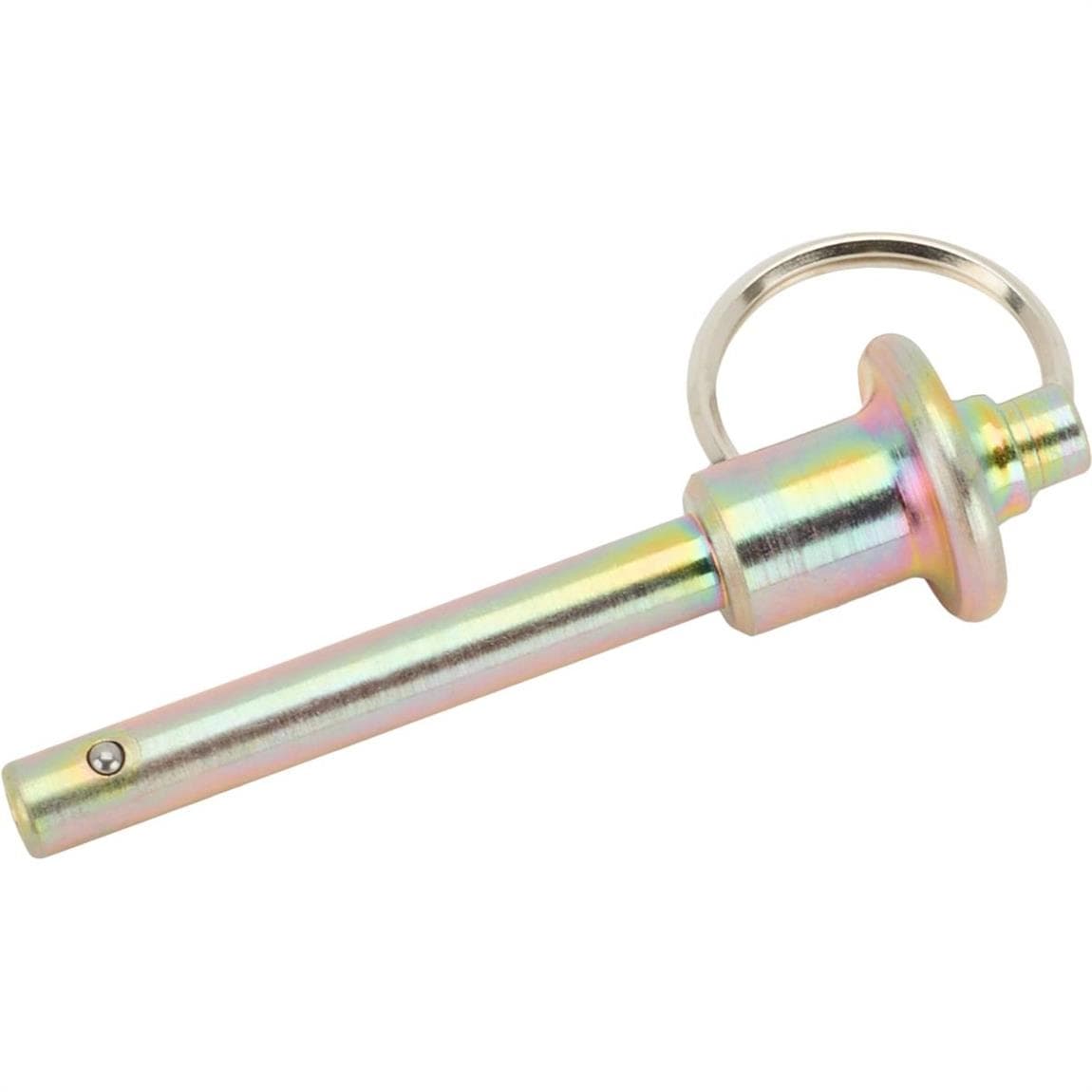 1/4 In Quick Release Ball Lock Dowel Pin, Steel Body, 1-1/2 In Grip