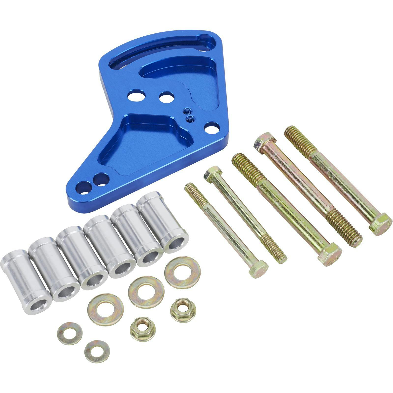 Small Block Ford Power Steering Bracket, Blue Anodized, Aluminum