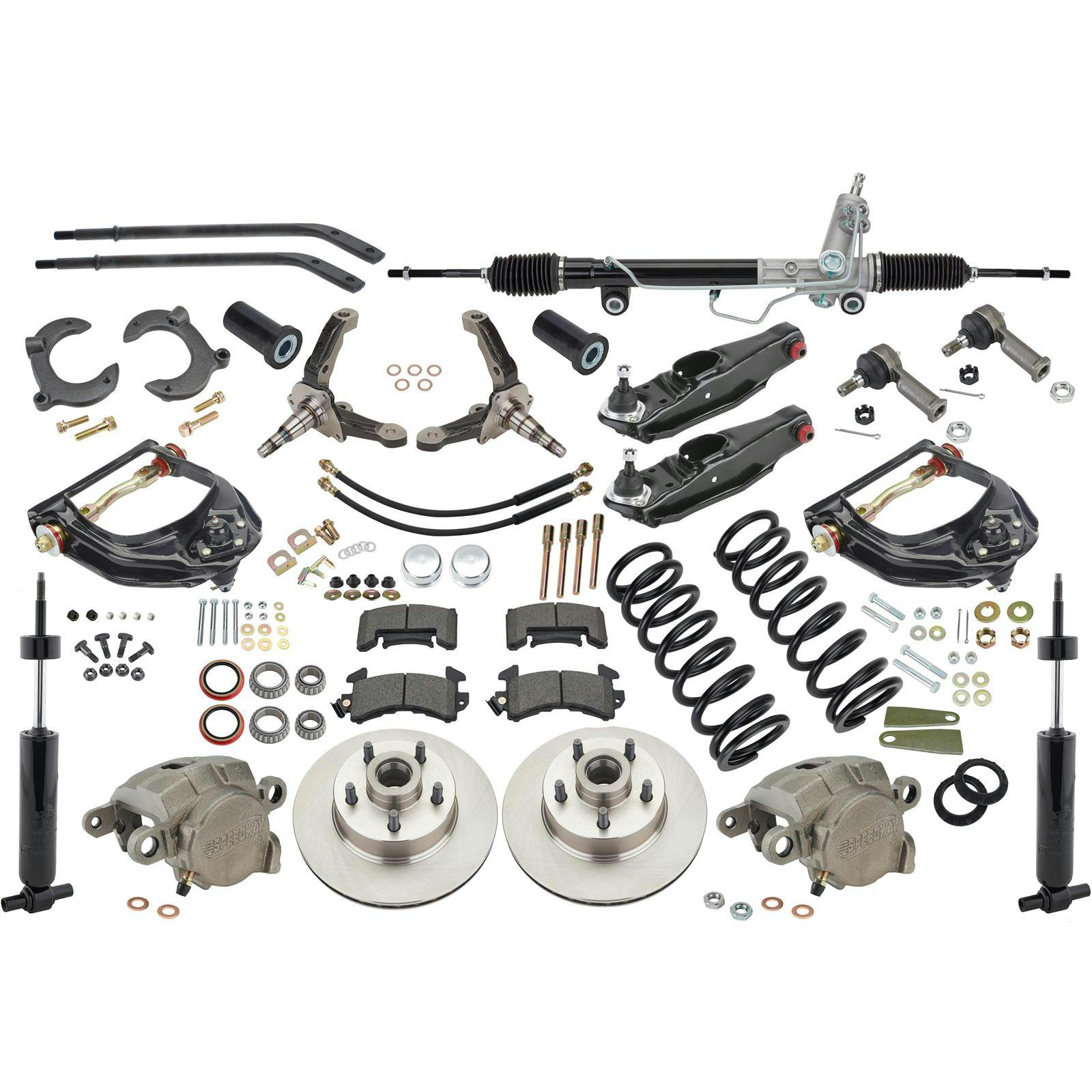 Mustang II IFS w Stock Control Arms-Springs-Shocks-Spindles-5 on 4-3/4