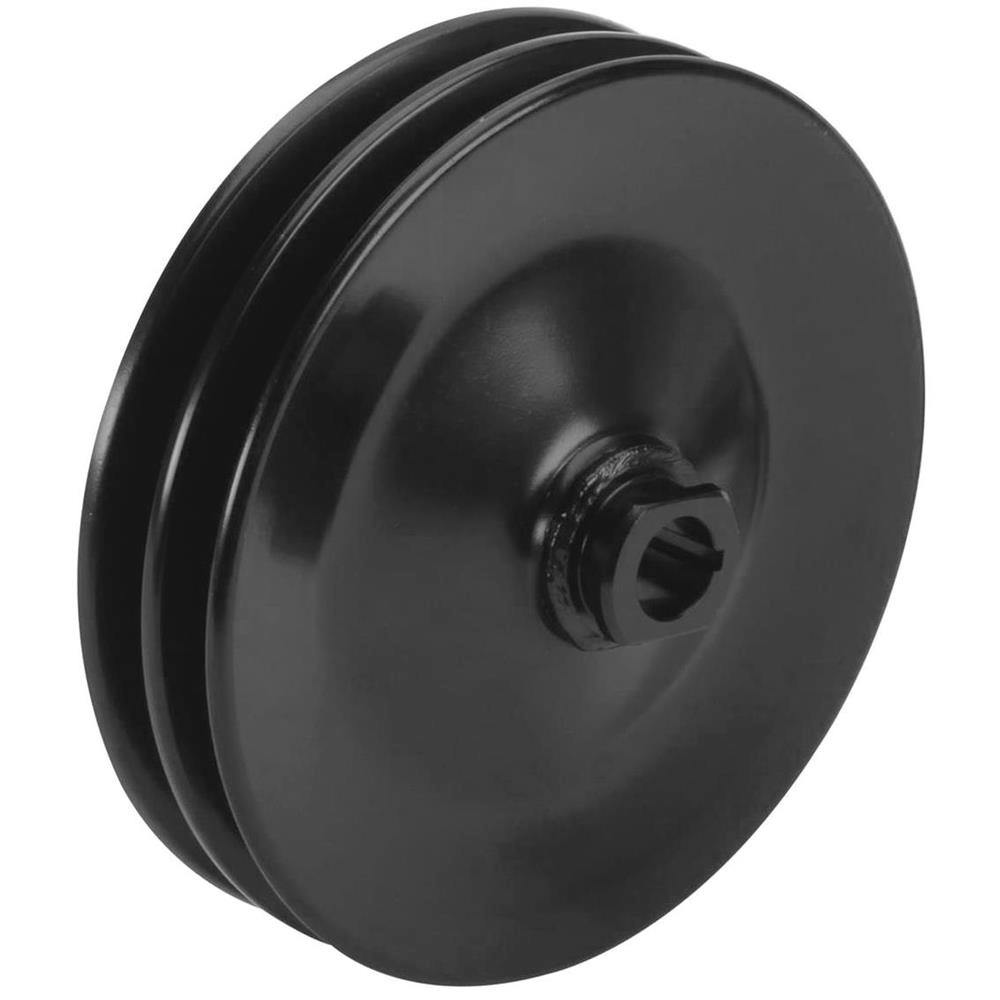 Black Double Groove Power Steering Pulley, Chevy