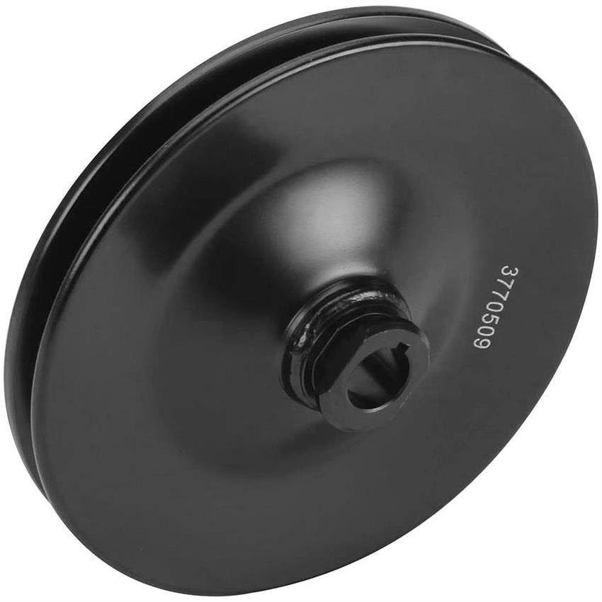Black Single Groove Power Steering Pulley, Chevy